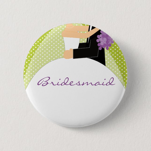 Badge Rond 5 Cm Bouton nuptiale de demoiselle d'honneur de (Devant)