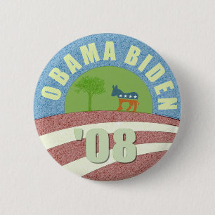 Badge Rond 5 Cm Bouton Obama Biden Go Green '08