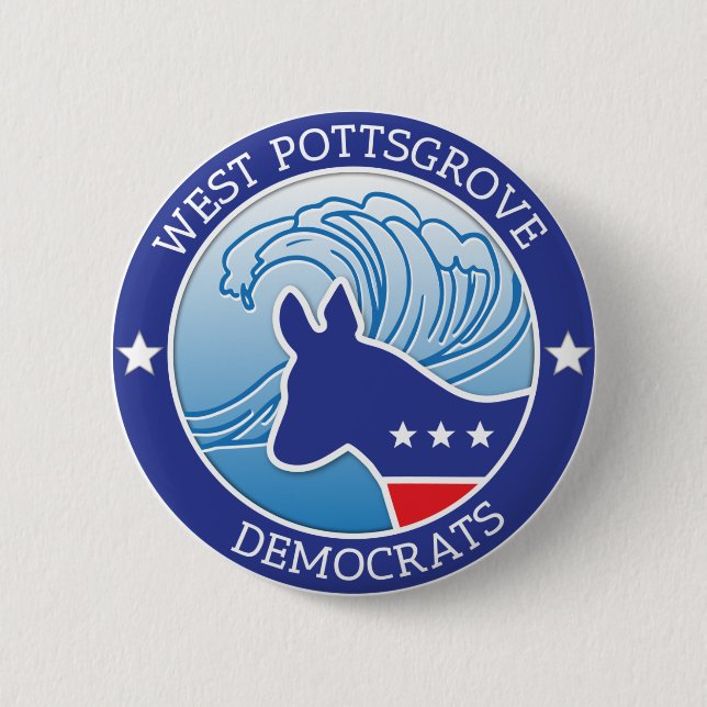 Badge Rond 5 Cm Bouton occidental de vague de Pottsgrove (Devant)