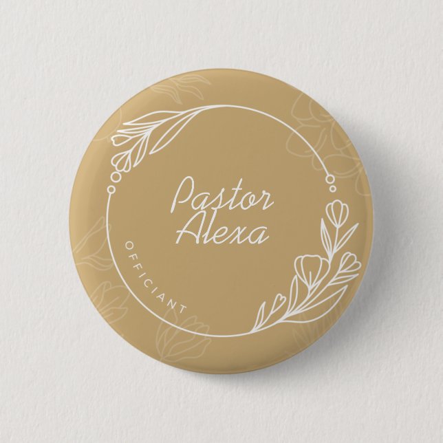 Badge Rond 5 Cm Bouton Officier Simple Personnalisé (Devant)