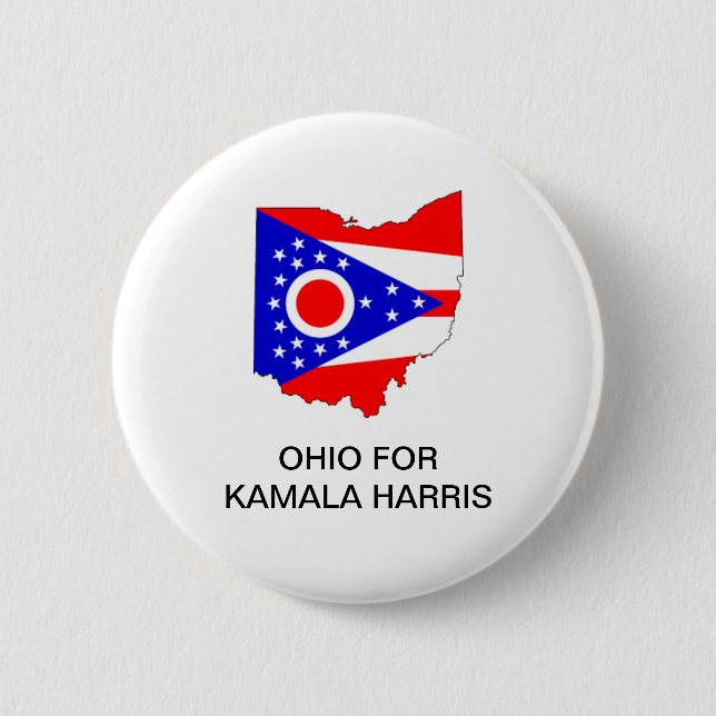 Badge Rond 5 Cm Bouton OHIO pour Kamala Harris 2024 (Devant)