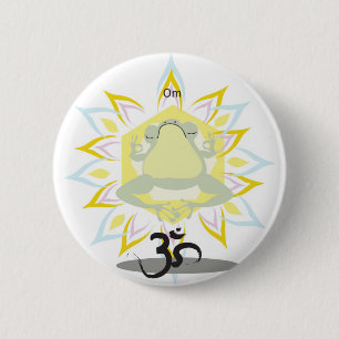 Badge Rond 5 Cm Bouton Om Frog