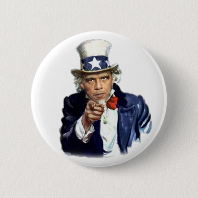 Badge Rond 5 Cm Bouton Oncle Barack (Devant)