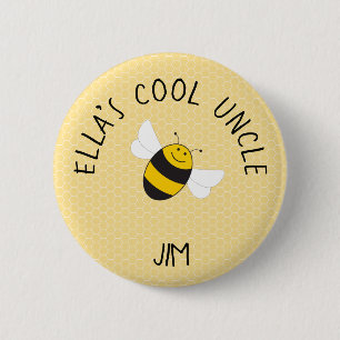 Badge Rond 5 Cm Bouton oncle cool pour baby shower bourdon