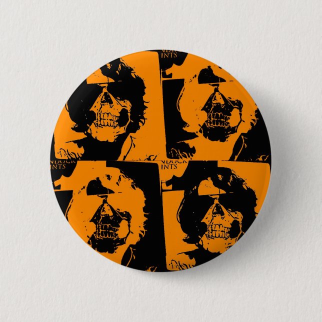 Badge Rond 5 Cm Bouton orange (Devant)