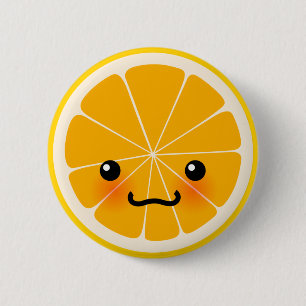 Badge Rond 5 Cm Bouton orange frais