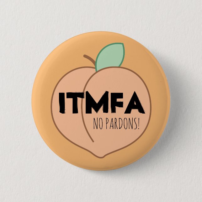 Badge Rond 5 Cm Bouton Orange ITMFA (Devant)