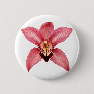 Badge Rond 5 Cm Bouton orchidée