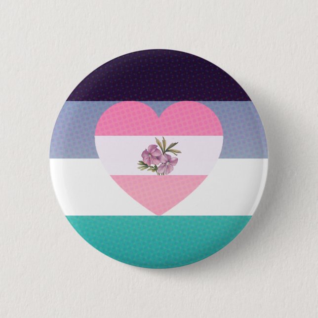 Badge Rond 5 Cm bouton orienté de fierté de wlw d'aroace (Devant)