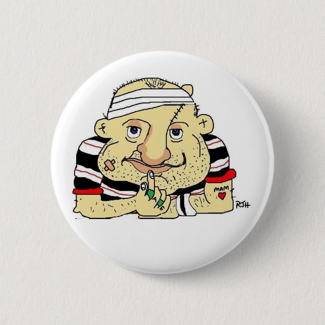 BADGE ROND 5 CM BOUTON OU INSIGNE DE RUGBY (Devant)