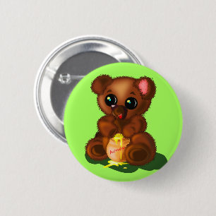 Badge Rond 5 Cm Bouton Ours Bébé - Votre couleur