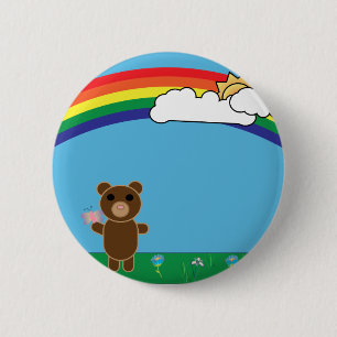 Badge Rond 5 Cm Bouton Ours mou