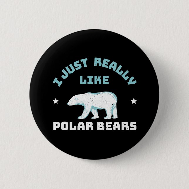 Badge Rond 5 Cm Bouton Ours polaire (Devant)