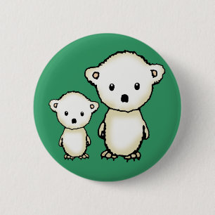 Badge Rond 5 Cm Bouton ours polaires mignons