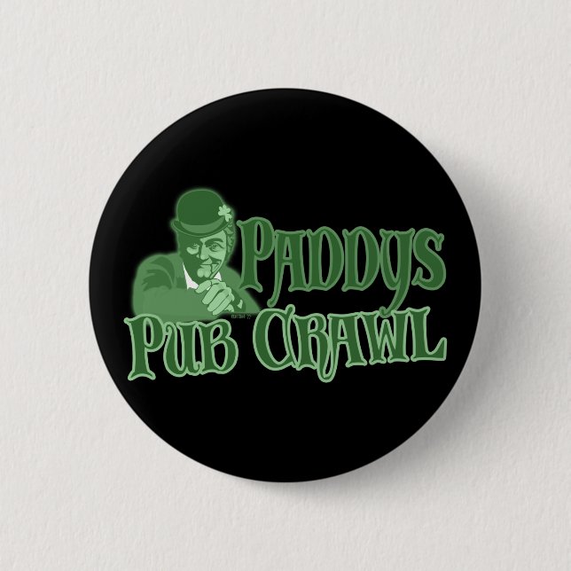 Badge Rond 5 Cm Bouton Paddys Pub Crawl (Devant)