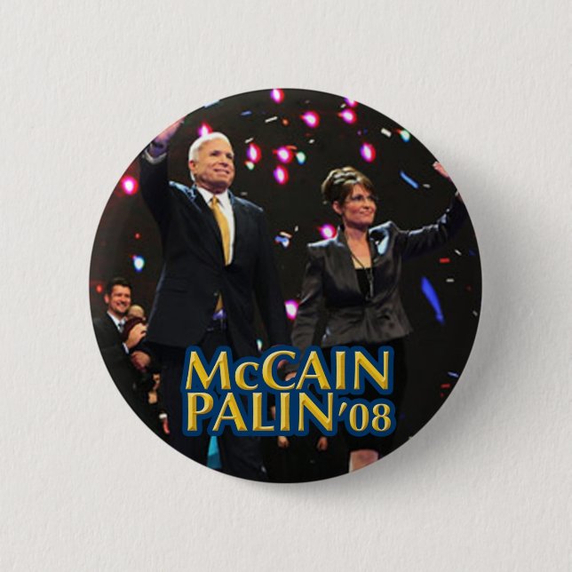Badge Rond 5 Cm Bouton Palin McCain (Devant)