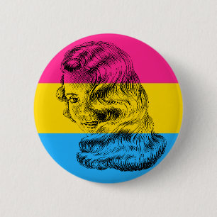 Badge Rond 5 Cm Bouton Pansexual de femelle de fierté