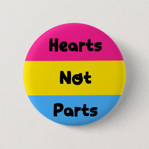 Badge Rond 5 Cm Bouton Pansexual de fierté de pièces de coeurs p
