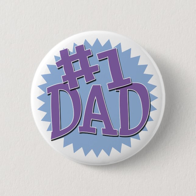 Badge Rond 5 Cm Bouton papa Numéro 1 (Devant)