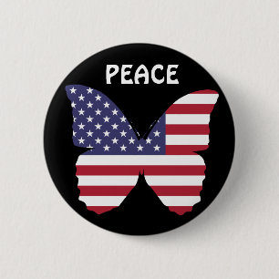 Badge Rond 5 Cm bouton papillon du drapeau américain
