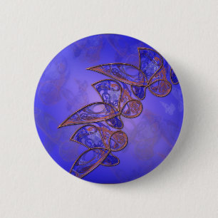 Badge Rond 5 Cm Bouton Papillons en cuivre