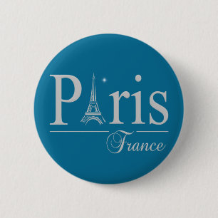 Badge Rond 5 Cm Bouton Paris France