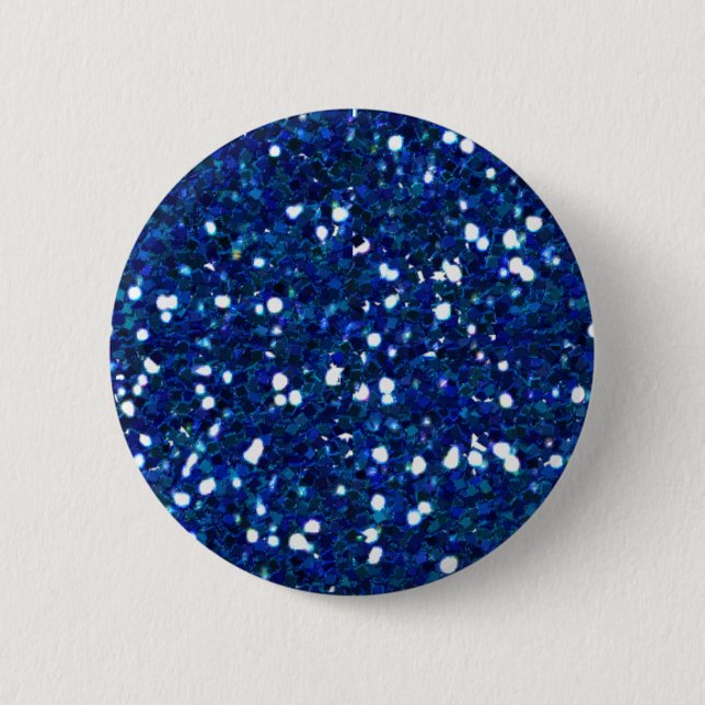 Badge Rond 5 Cm Bouton Parties scintillant bleues (Devant)