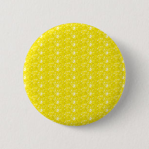 Badge Rond 5 Cm Bouton Parties scintillant jaune