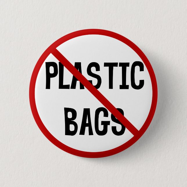 Badge Rond 5 Cm Bouton Pas de sacs en plastique (Devant)