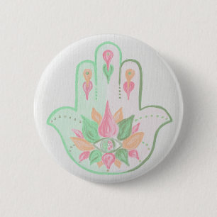 Badge Rond 5 Cm Bouton Pastel Hamsa