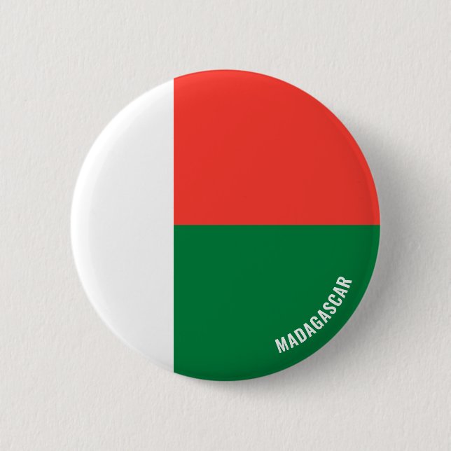 Badge Rond 5 Cm Bouton patriotique de charme du drapeau de Madagas (Devant)