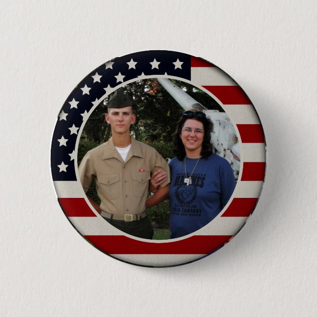Badge Rond 5 Cm Bouton patriotique de photo de drapeau (Devant)