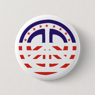 Badge Rond 5 Cm Bouton patriotique de signe de paix