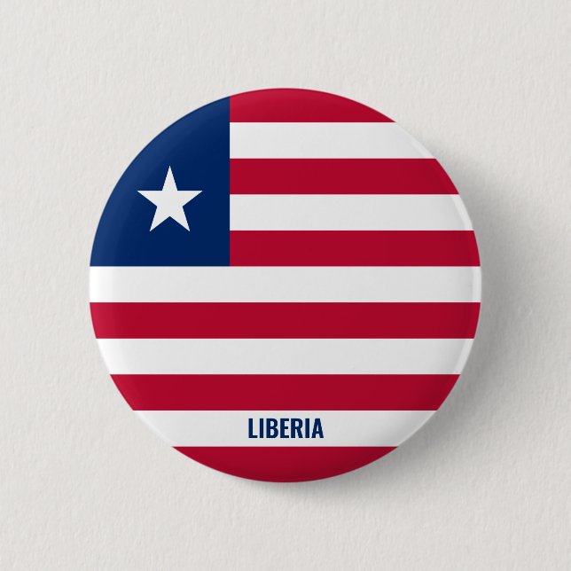 Badge Rond 5 Cm Bouton patriotique du drapeau du Liberia (Devant)