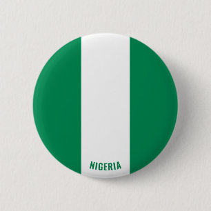 Badge Rond 5 Cm Bouton patriotique du drapeau du Nigeria