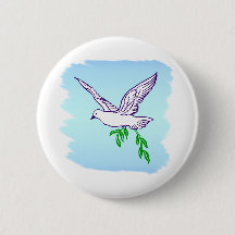 Bouton Peace Dove with Olive Branch
