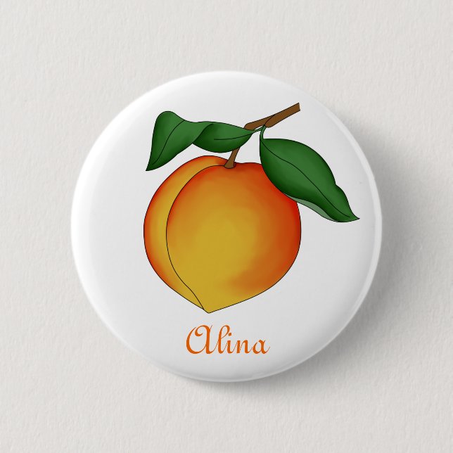 Badge Rond 5 Cm Bouton Peach Juicy (Devant)
