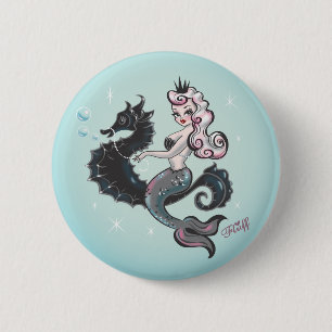 Badge Rond 5 Cm Bouton Pearla Mermaid par Fluff
