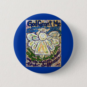 Badge Rond 5 Cm Bouton Peinture Angel de prière de sérénité