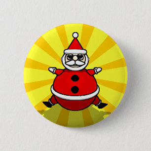 Badge Rond 5 Cm Bouton père Noël