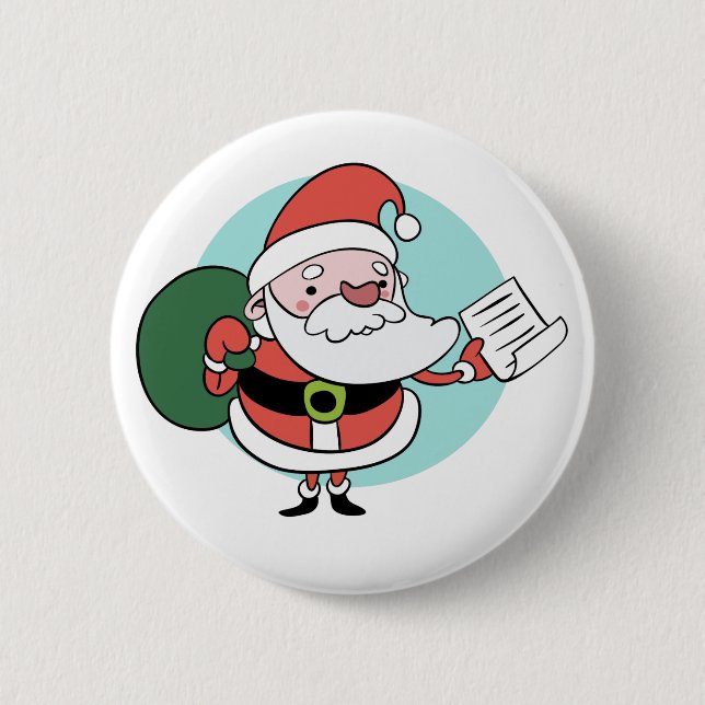 Badge Rond 5 Cm Bouton Père Noël (Devant)