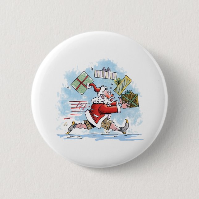 Badge Rond 5 Cm Bouton père Noël non préparé (Devant)