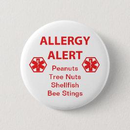 Badge Rond 5 Cm Bouton personnalisable d'alerte d'allergie