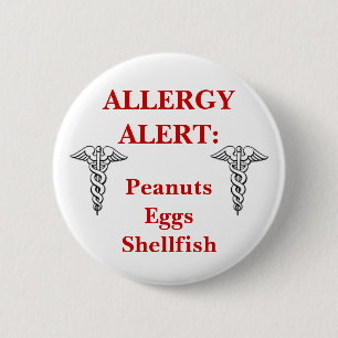 Badge Rond 5 Cm Bouton personnalisable d'allergie