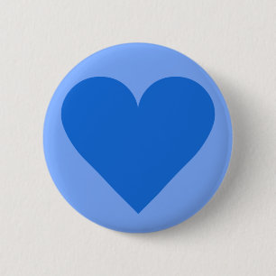 Badge Rond 5 Cm Bouton personnalisé Blue Heart Valentine