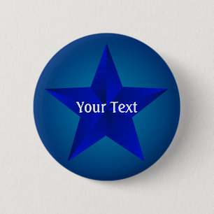 Badge Rond 5 Cm Bouton personnalisé Blue Star