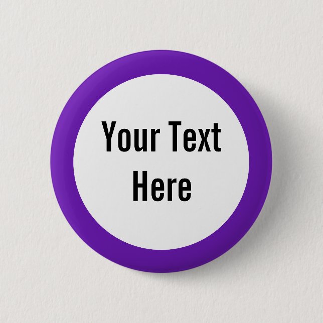 Badge Rond 5 Cm Bouton personnalisé Bordure violette (Devant)