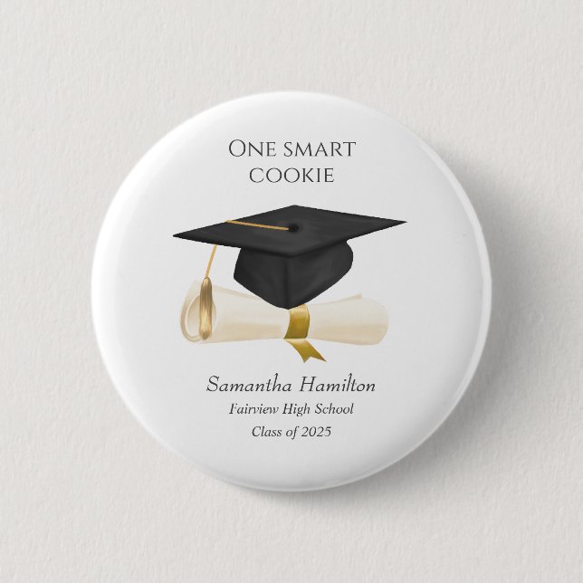 Badge Rond 5 Cm Bouton Personnalisé du diplôme d'études supérieure (Devant)