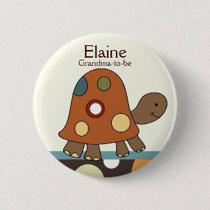 Badge Rond 5 Cm Bouton personnalisé du nom de la tortue de Laguna