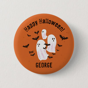 Badge Rond 5 Cm Bouton personnalisé Halloween Fantôme Épouvantable